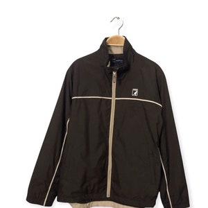 Vintage Kangol Sport Embroidered Logo Zipper Ups Jacket Brown Colour