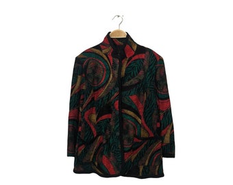 Vintage Unbranded Fashion Art Button Ups Blazer Coat Jacket Multicolour