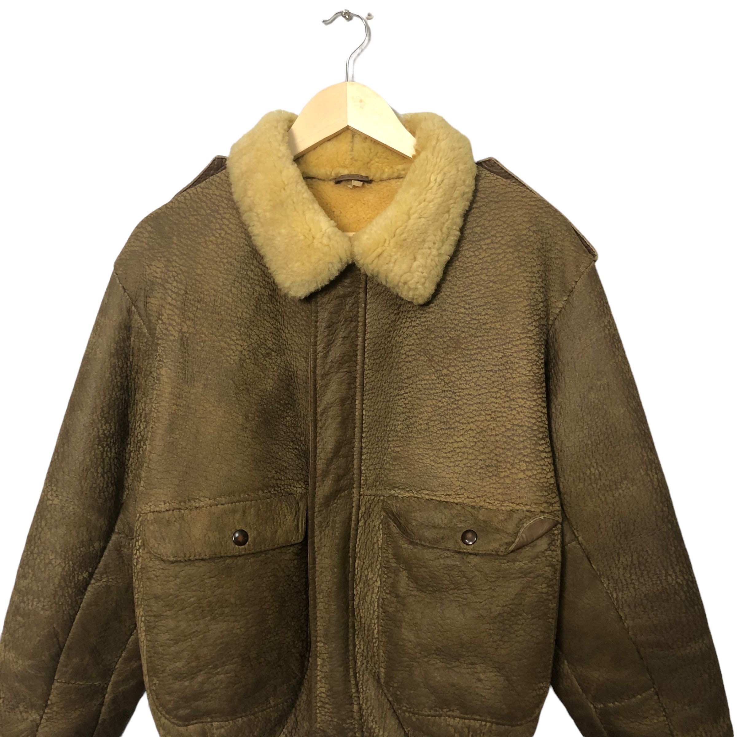 d*3様 vtg golden bear suede leather Harri Vintage Golden Bear Brown Suede Leather Shirt Jacket Size L