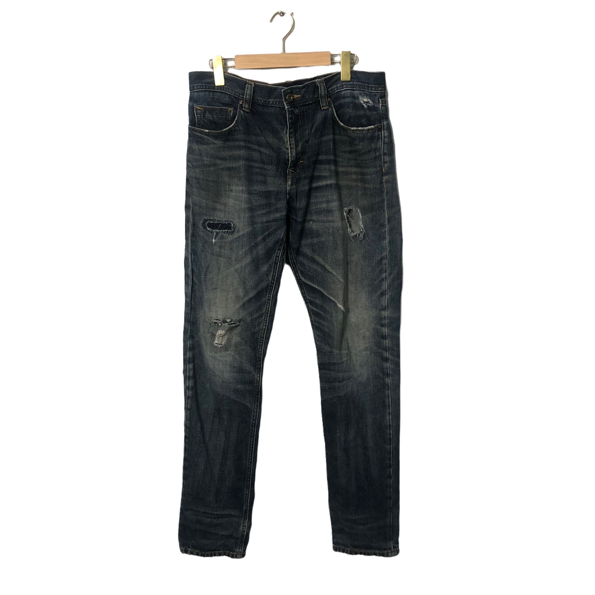 Vintage Free Gate Jeans Faded Distressed Denim Pants W34 Blue