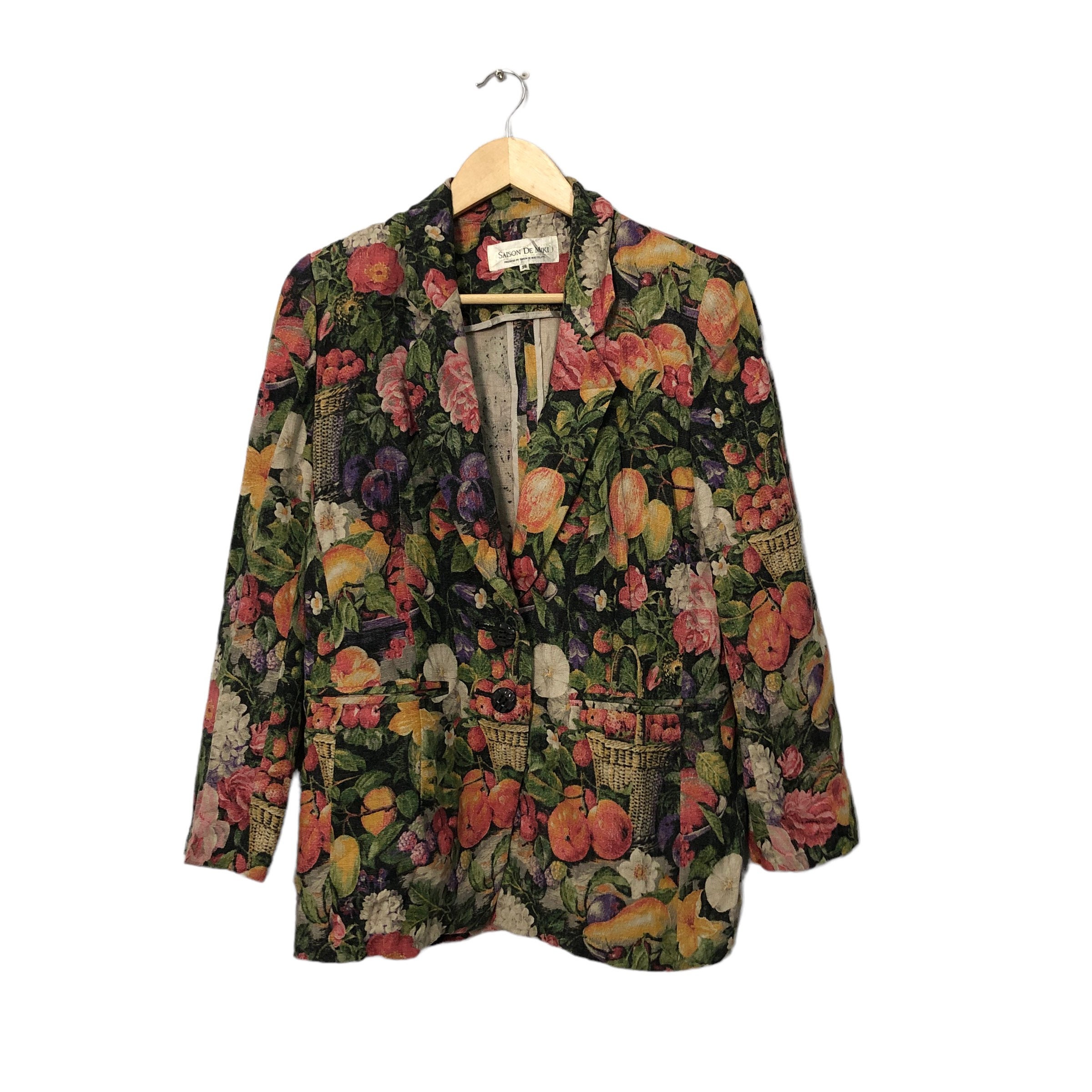 Vintage Saison De Miki Full Print Blazer Coat Jacket Vintage ...