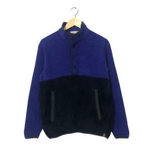 Vintage J.W.Anderson Uniqlo Half Button Fleece Sweater Vintage JW Anderson Uniqlo Fleece Sweater Purple Colour Size M
