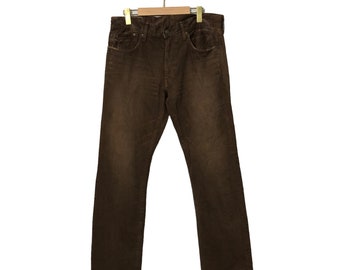 Vintage Edwin Jeans Faded Denim Trousers Pants W35 Brown Colour Made In Japan