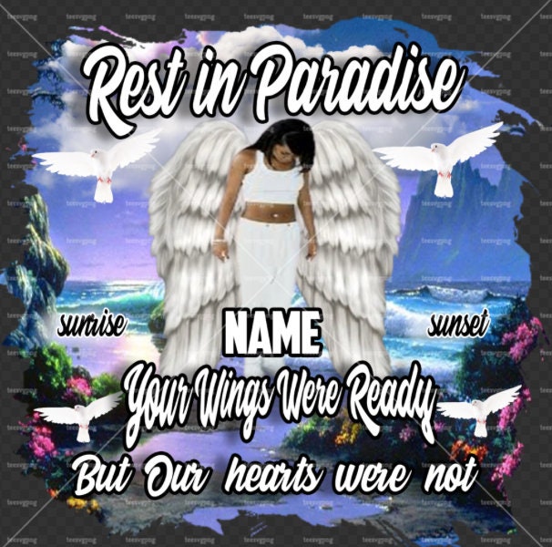Rest in Paradise Memorial Design Files 6 Files With (Instant Download) 