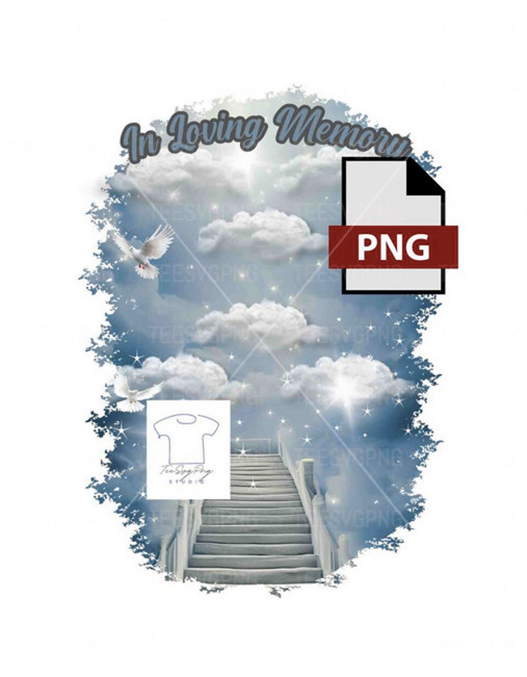 Memorial Background for Sublimation T-shirt/rip Template/ in Loving ...