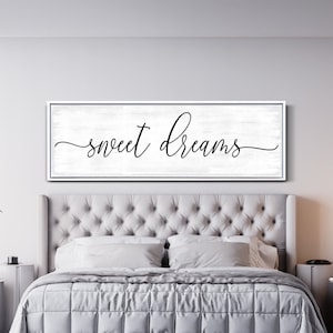 Sweet Dreams Sign, Sweet Dreams Decor, Master Bedroom Decor, Bedroom Wall Art, Couple Wedding Gift, Farmhouse Wall Art, Rustic Canvas Print