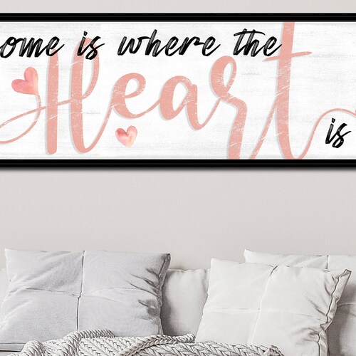 Home is Where the Heart is Hanging Wall Sign Etsy