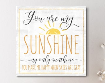 Eres mi decoración de pared de sol, enormes letreros encima de la cama, arte moderno de la pared de la granja, decoración del hogar del lienzo de la galería, regalo de inauguración de la casa, regalo para ella