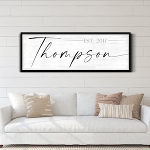 Personalized Family Name Sign, Name Sign, Last Name Sign, Home Wall Art, Rustic Living Room Decor, Farmhouse Wall Art, Large Canvas Print