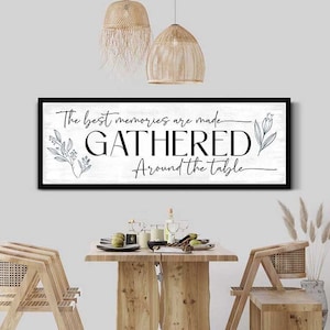 The Best Memories Are Made Gathered Around The Table Sign, Gather Sign, Kitchen Decor, Gift For Her Him, Housewarming Gift, Quote Wall Art