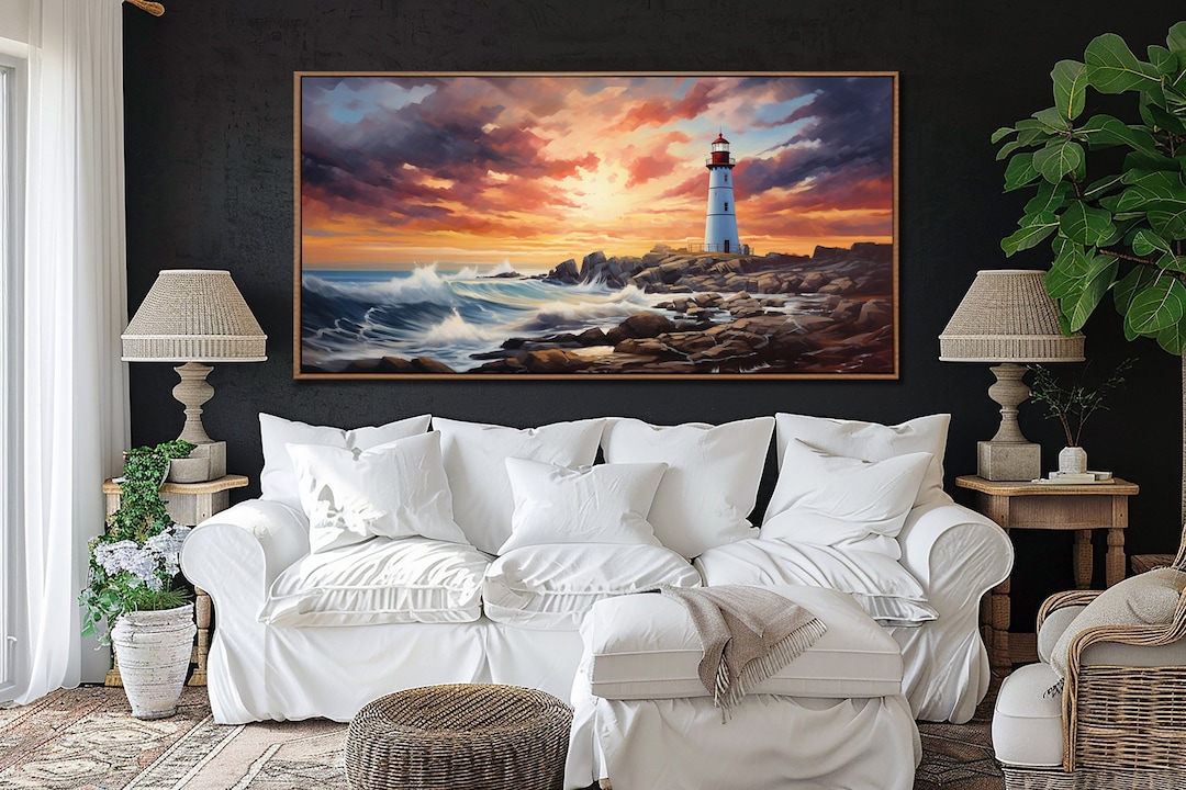 Lighthouse Wall Art, Abstract Light House Seascape Landscape Wall Decor ...
