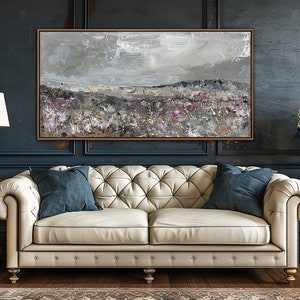 Abstract Wildflower Field Wall Art, Vintage Wildflower Decor, Modern ...