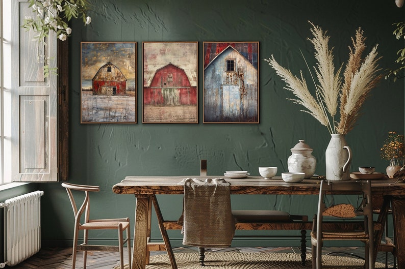 Old Barn Wall Decor, Rustic Farmhouse Wall Art, Vintage Barn Canvas Art ...