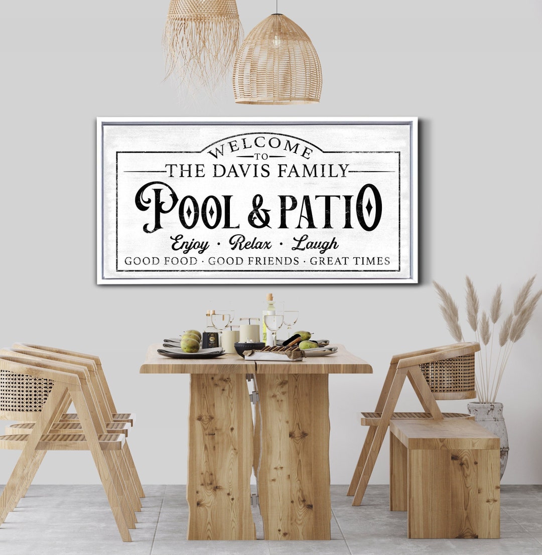 Custom Pool and Patio Sign Family Name Sign Personalized Welcome Sign ...