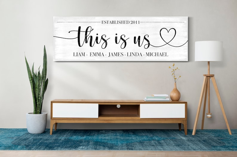 Custom This is Us Sign, Family Member Name Sign, Family Room Sign, Our ...