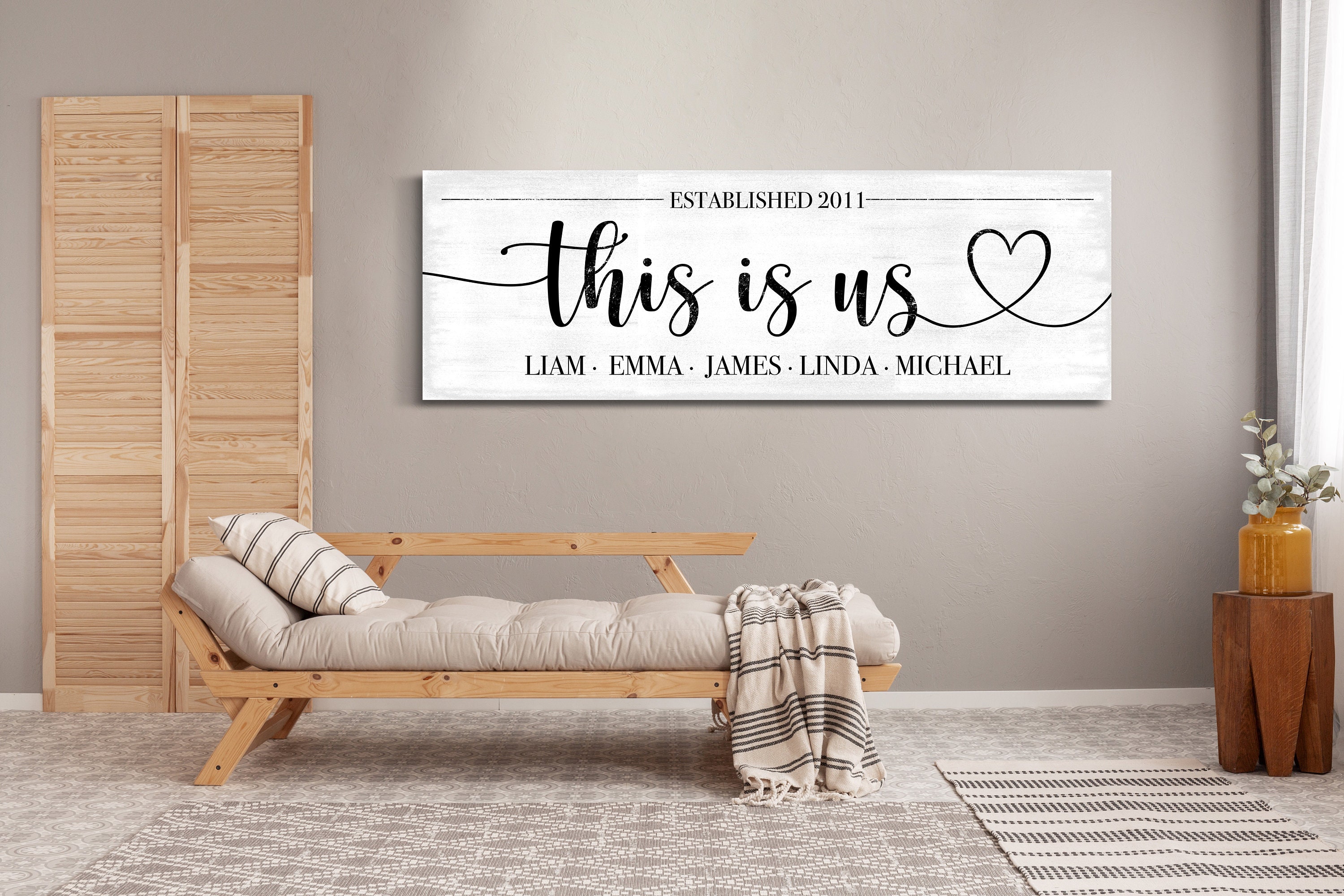 Custom This is Us Sign, Family Member Name Sign, Family Room Sign, Our ...