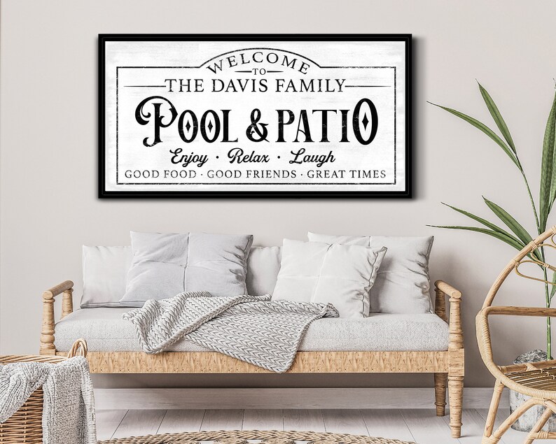 Custom Pool and Patio Sign Family Name Sign Personalized Welcome Sign ...