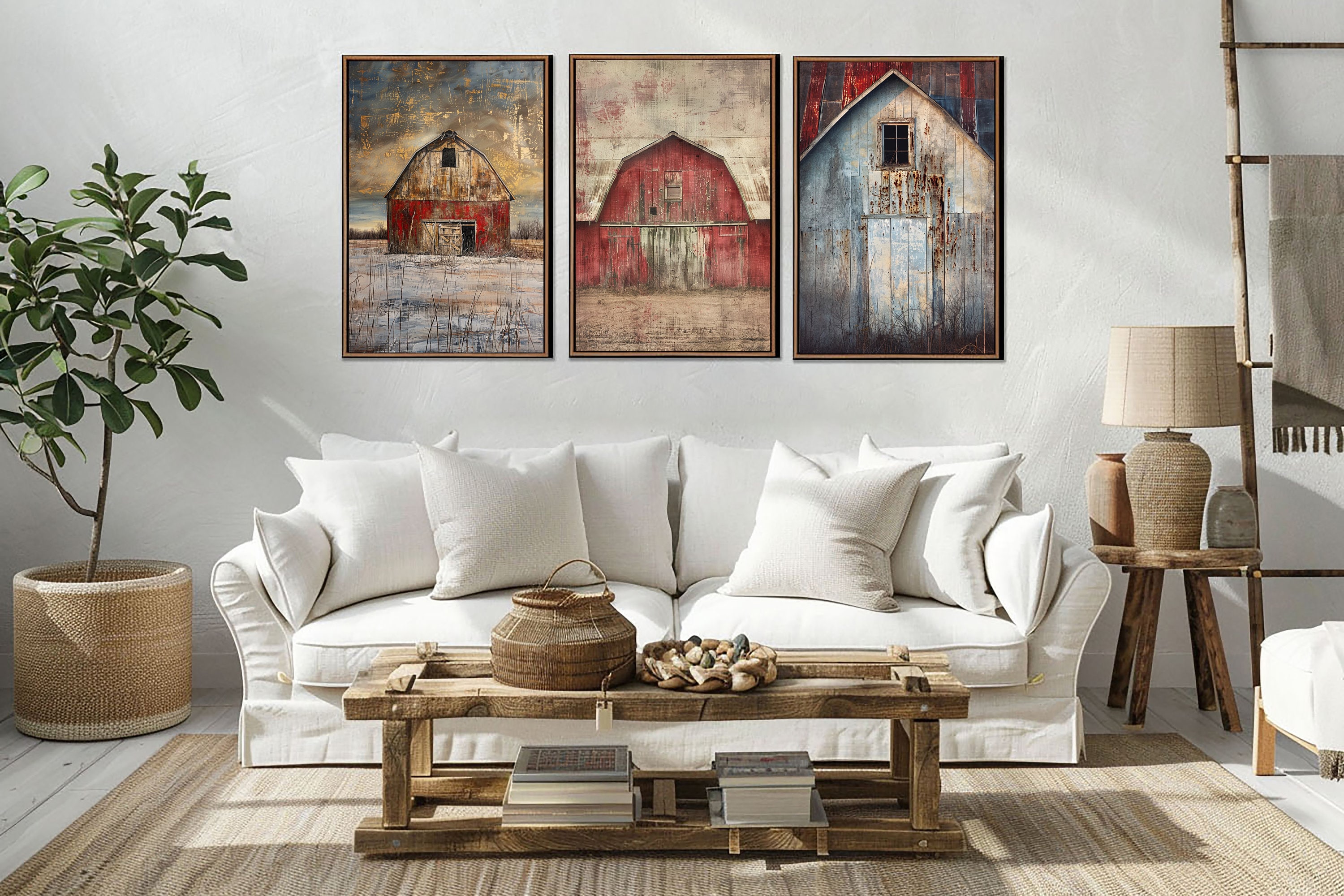 Old Barn Wall Decor, Rustic Farmhouse Wall Art, Vintage Barn Canvas Art ...