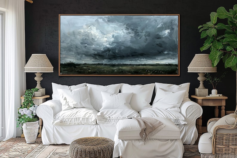 Clouds and Sky Wall Art, Vintage Cloudy Sky Wall Decor, Abstract ...