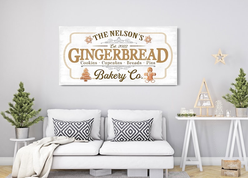 Gingerbread Sign Custom Gingerbread Sign, Christmas Cookies Cupcakes Breads Pies, Bakery ...