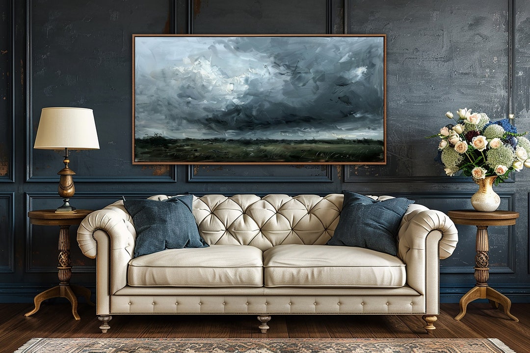 Clouds and Sky Wall Art, Vintage Cloudy Sky Wall Decor, Abstract ...