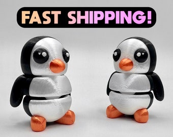 Pinguim Bebê Flexível - Brinquedo antiestresse articulado, divertido e flexível, impresso em 3D, do TikTok! Modelo 3D da Zou3D! (Pronto para envio!)
