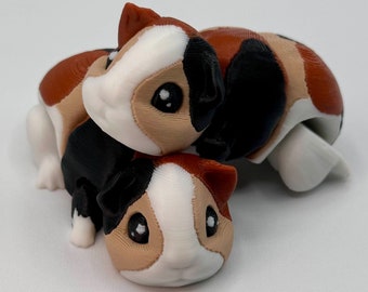 Flexi Guinea Pig – 3D Printed Articulated Flexible Fidget Toy, Cute Desk Pet, Collectible Realistic Animal Figure, Gift for Kids & Adults