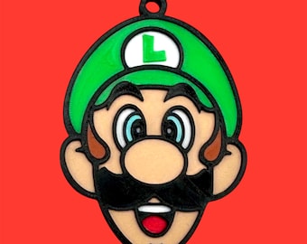 Luigi Keychain/Ornament ~ Luigi from Super Mario Brothers ~ Perfect to put on keys, backpacks, purses, jackets, and Christmas trees!