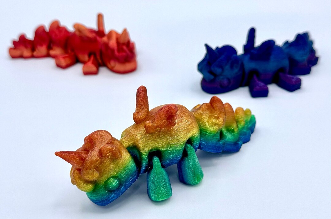 Baby Winged Unicorn - 3D Printed Fun &amp; Flexible Articulated Fidget Toy ...