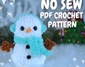 No Sew Small Snowman PDF Pattern (Snowman Crochet Pattern)