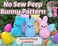 No Sew Easter Peep Bunny Crochet Pattern - Free Keychain Peep Pattern Included