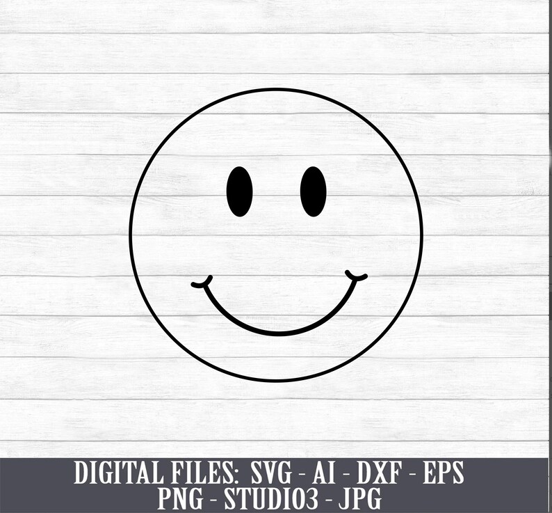 Smiley Face Descarga instantánea SVG PNG EPS tiff dxf Etsy España