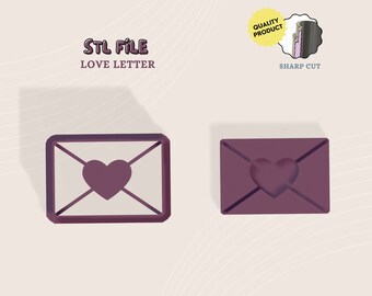 Love Letter Polymer Clay Earring Cutter, 3D Print STL File