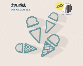 Ice Cream Polymer Clay Cutter, 3D Print STL File