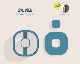 Square Donut Polymer Clay Cutter STL File, 3D Print File