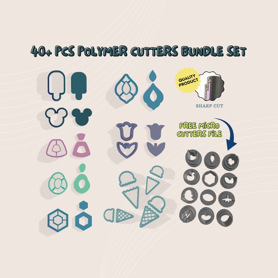 40+ Polymer Clay Cutters Bundle, Earring Jewelry Making (Digital STL File)