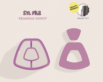 Triangle Donut Polymer Clay Cutter, 3D Print STL File