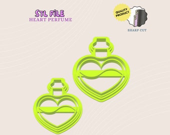 Potion Heart Cutter, Polymer Clay Earring STL File (Digital Download)