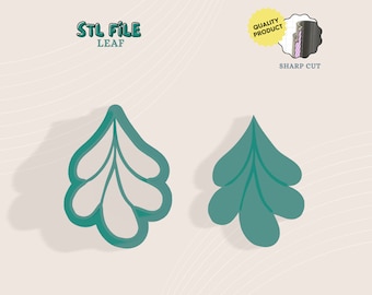 Leaf Polymer Clay Cutter, Jewelry Making STL File (Digital Download)