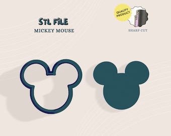 Mickey Mouse Polymer Clay Cutter, 3D Print File (STL)