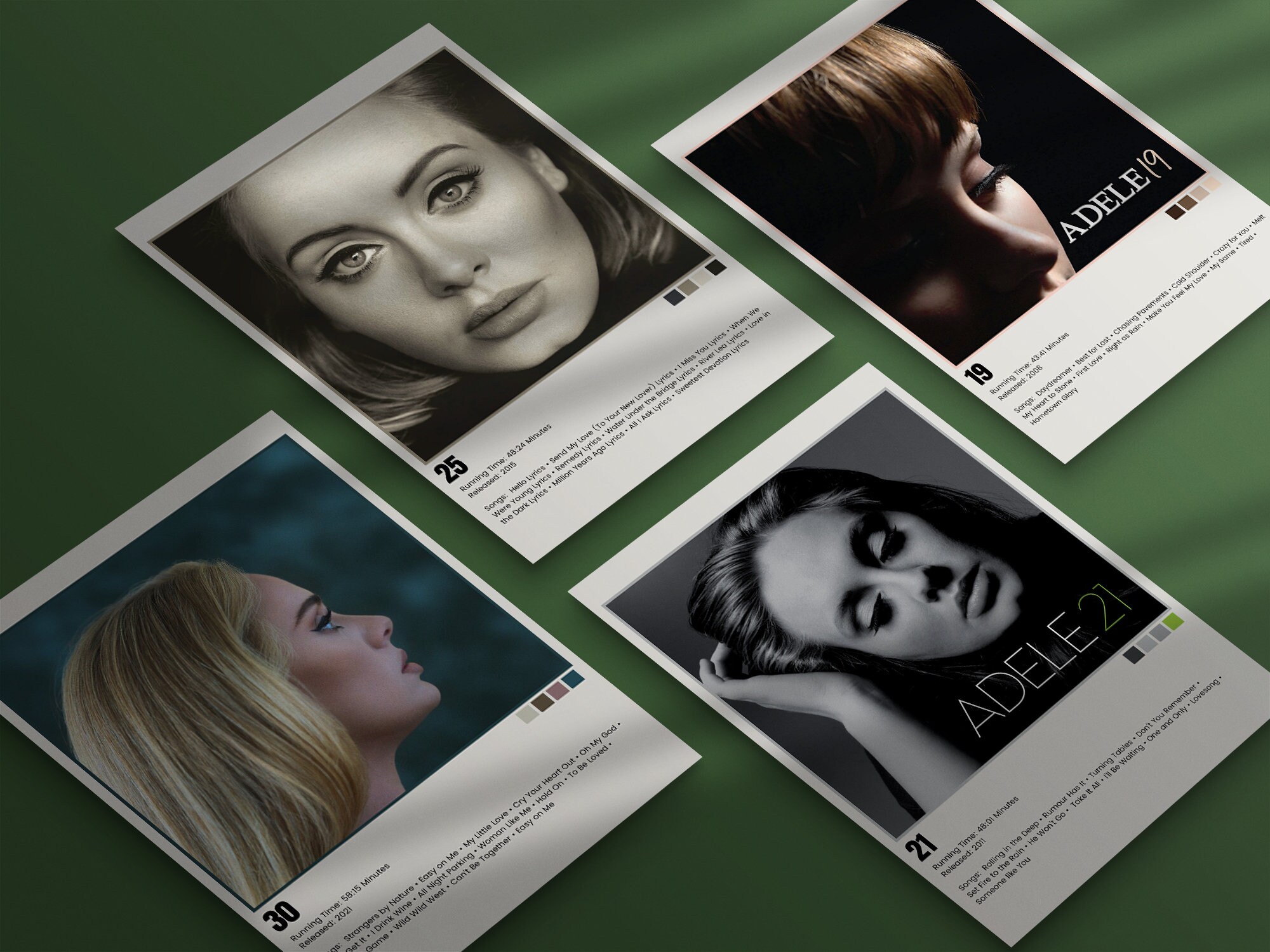 Adele Custom Prints Album 19 21 25 30 Limited Adele Album Etsy