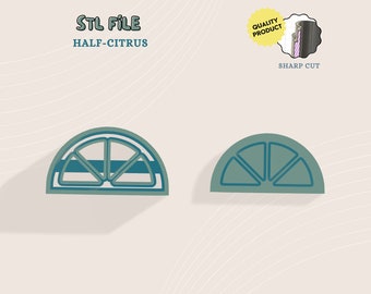 Half Citrus Polymer Clay Cutter, Trendy Jewelry STL File (Digital Download)