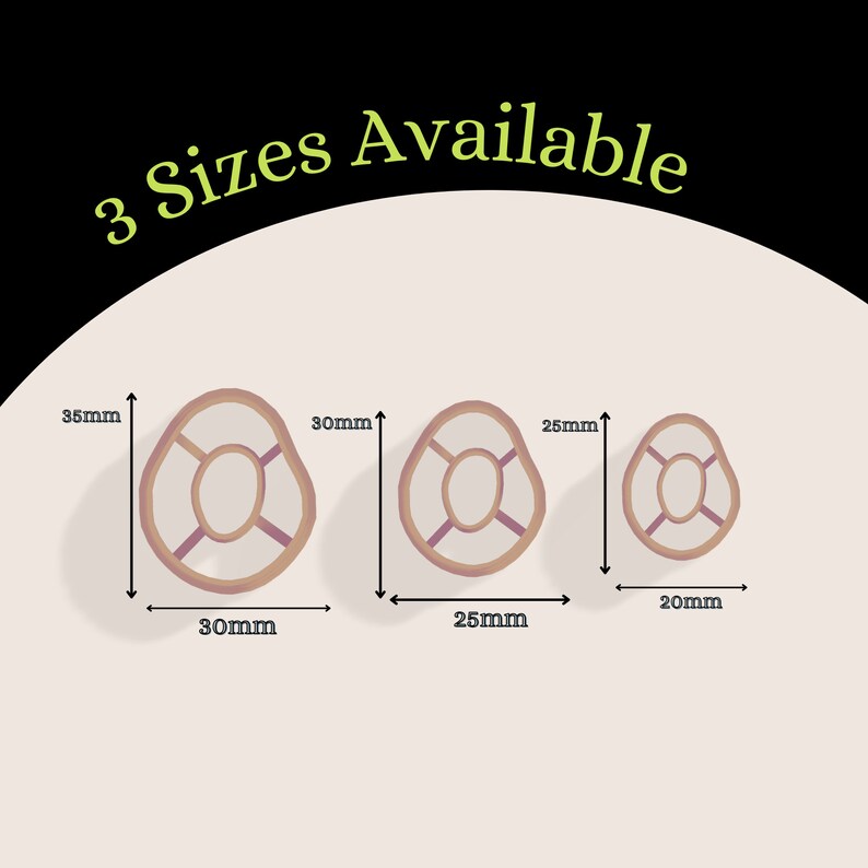 May include: Three sizes of wooden life preserver rings with a brown and white color scheme. The rings are 35mm x 30mm, 30mm x 25mm, and 26mm x 20mm.