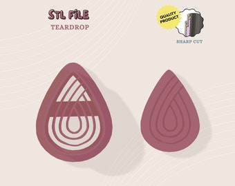 Teardrop Polymer Clay Cutter, Unique Sizes (Digital STL File)