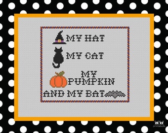 Halloween Cross Stitch Pattern | INSTANT DOWNLOAD | Cross Stitch PDF | Halloween Decor | Pumpkin Cross Stitch | Fall Embroidery