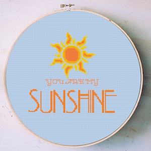 You Are My Sunshine Bright Summer Cross Stitch Pattern