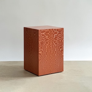 Pink Lacewood Veneer Side Table or Nightstand (30x30x55 cm)