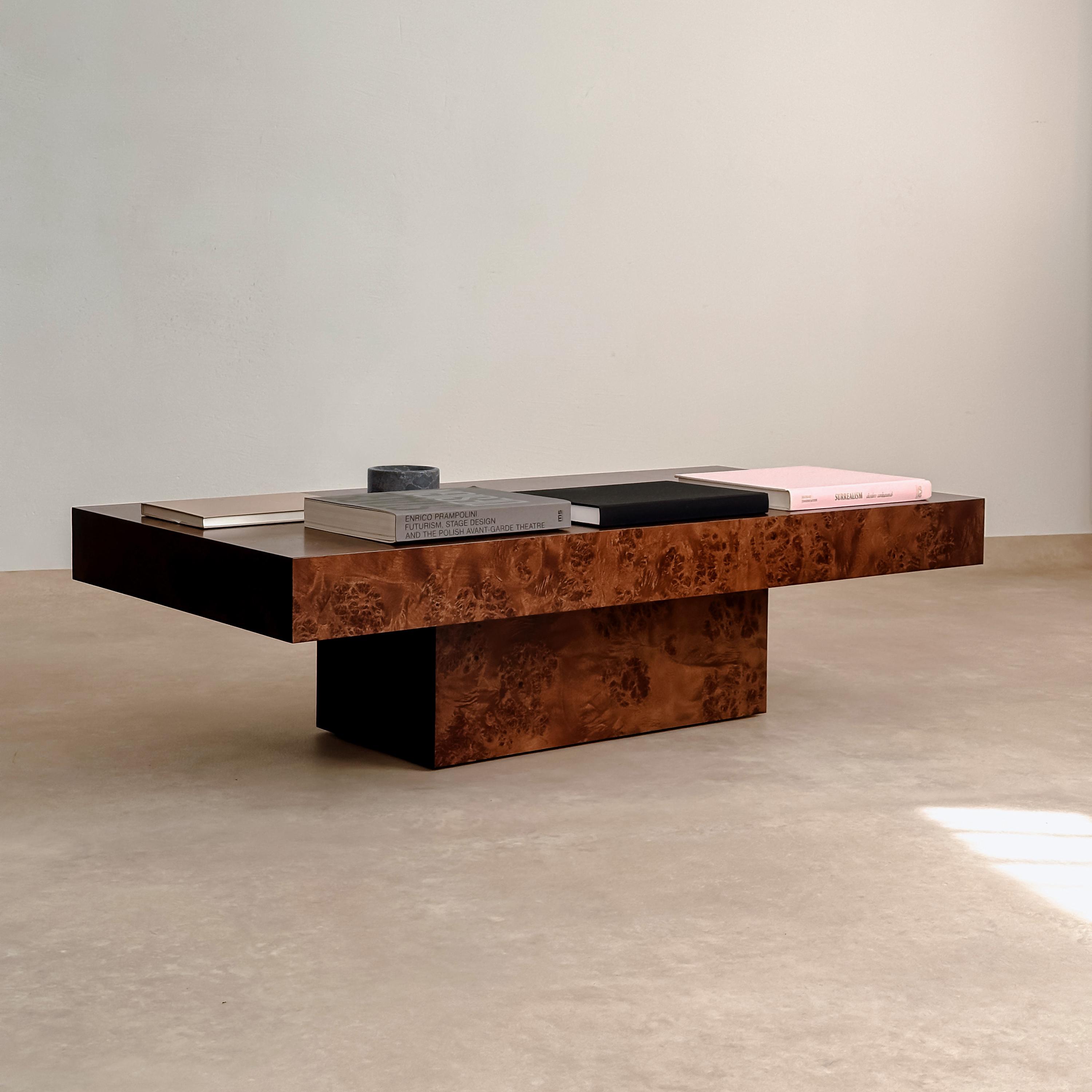Handcrafted Burl Wood Coffee Table