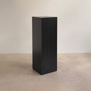 Black Lacewood Veneer Plinth: Modern Side Table or Nightstand
