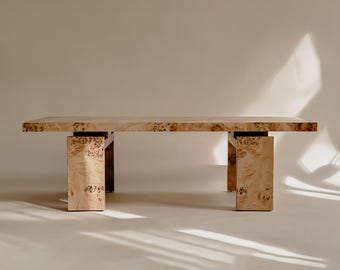 Handmade Poplar Burlwood Veneer Coffee Table - AIRY Design